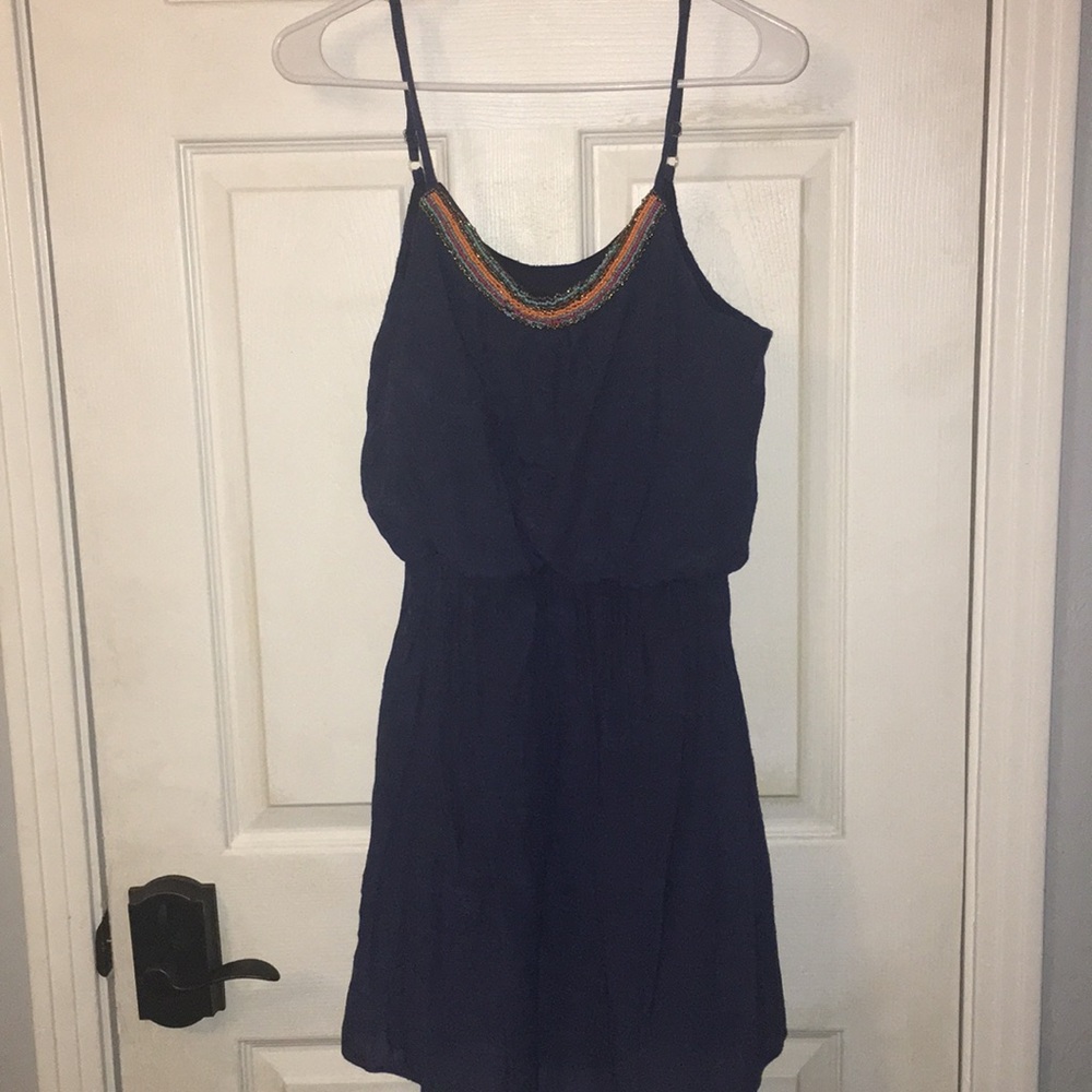 Short summer navy dress